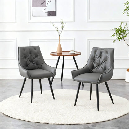 Dark Gray Flat Back Dining Chairs and Soft Touch