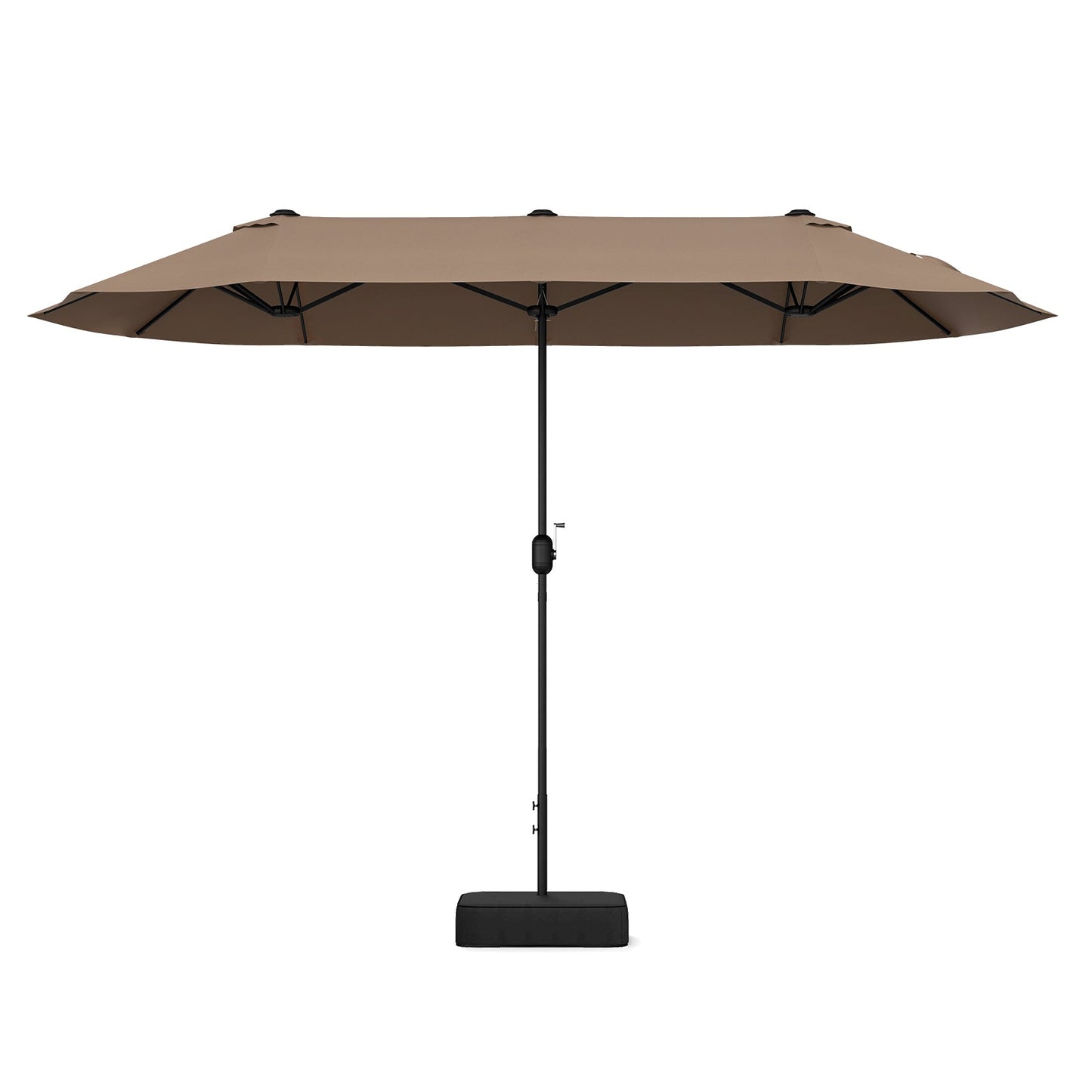 Sombrilla doble de 13 pies para patio con manivela - Beige