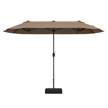 Sombrilla doble de 13 pies para patio con manivela - Beige