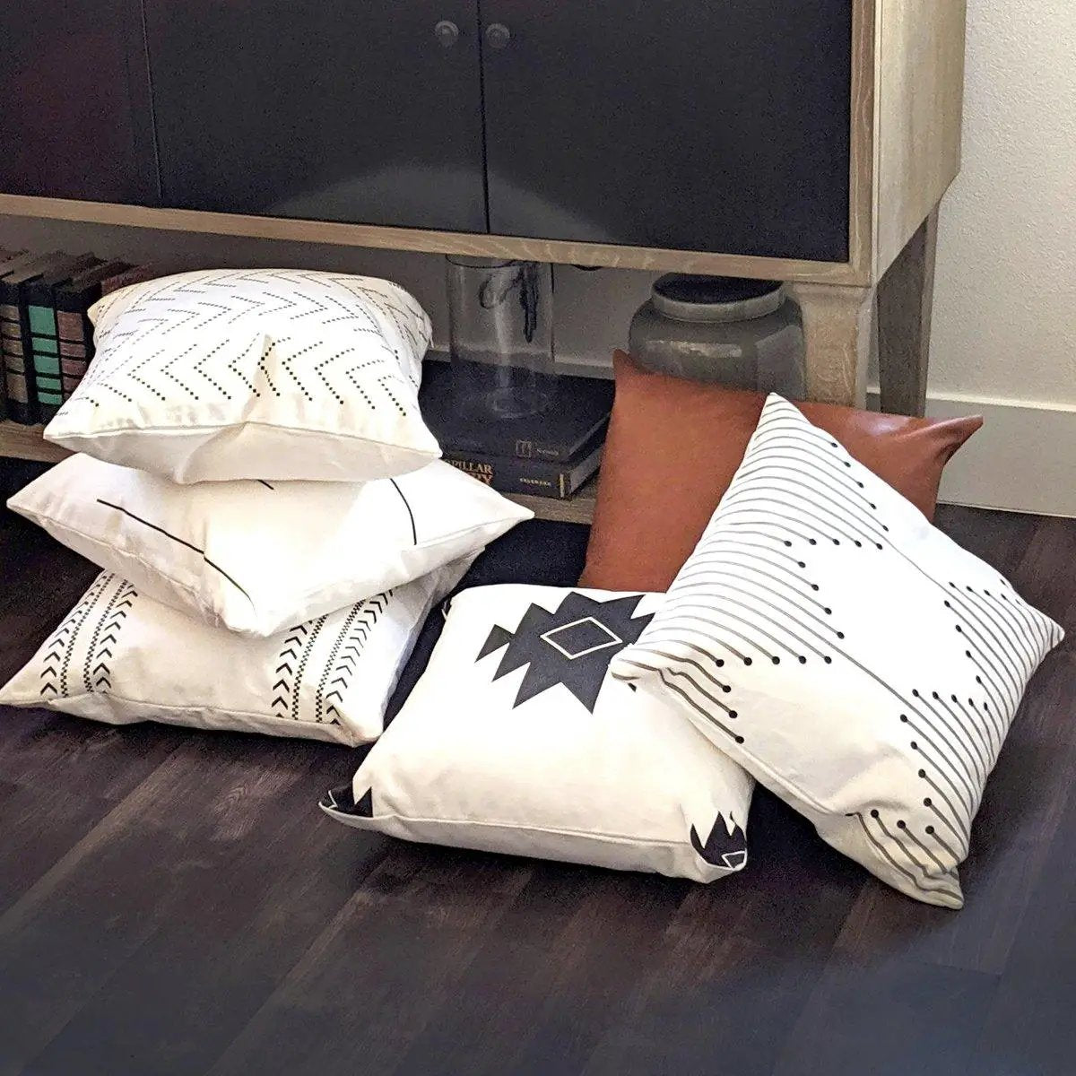 Amber and Farmhouse Pillow Set 18x18 Inches