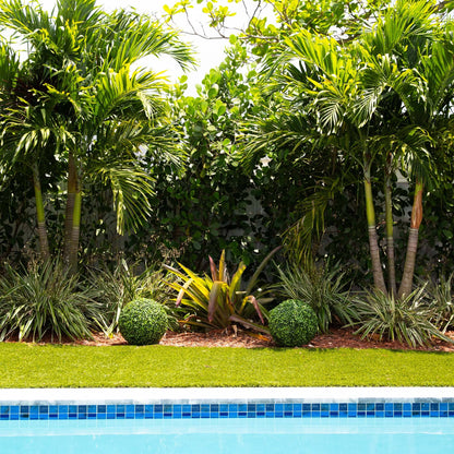 14” Artificial Boxwood Ball Topiary with Integrated Ground Stake UV Resistant - Tampa Home & Garden Store