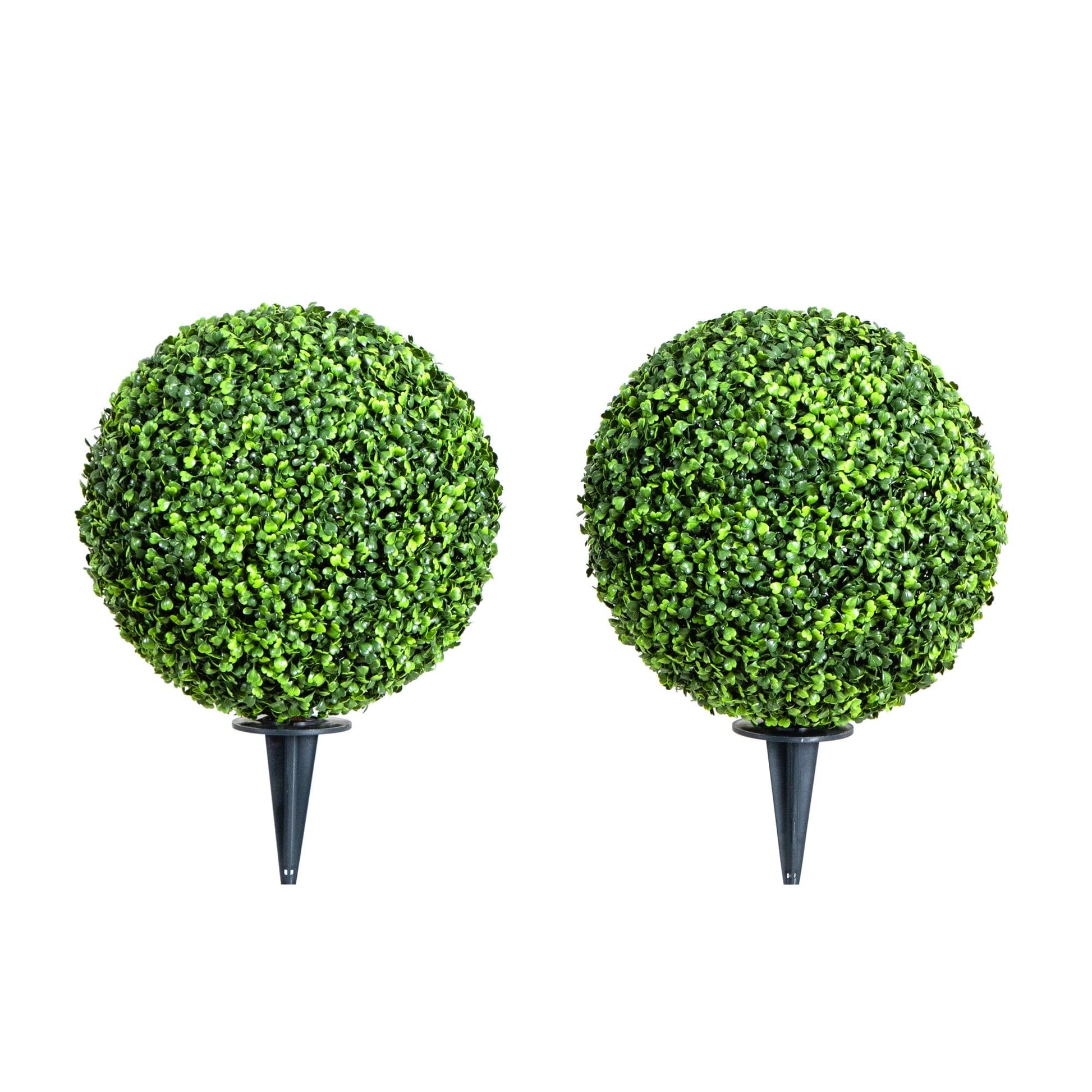 14” Artificial Boxwood Ball Topiary with Integrated Ground Stake UV Resistant - Tampa Home & Garden Store