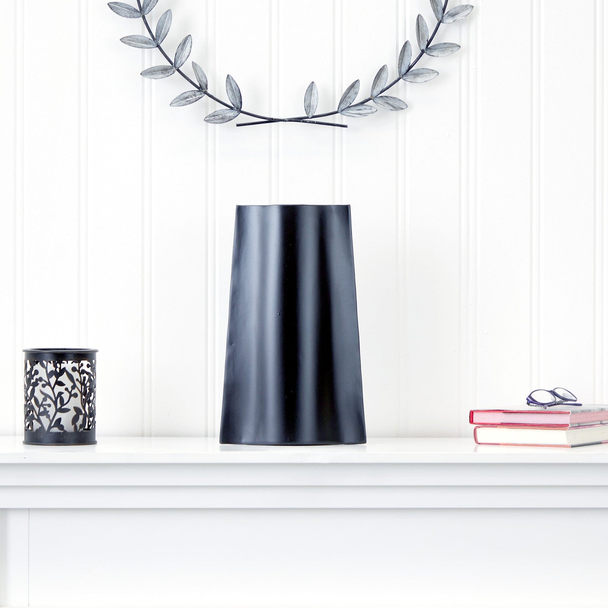 14” Modern Metal Vase - Tampa Home & Garden Store