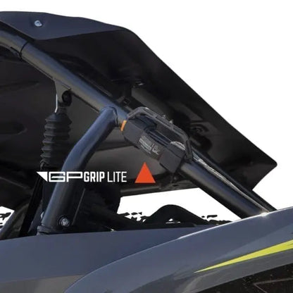 GP-Grip Universal roll-bar grip on a motorcycle roll cage with GP Grip Lite branding on Tampa Home & Garden Store
