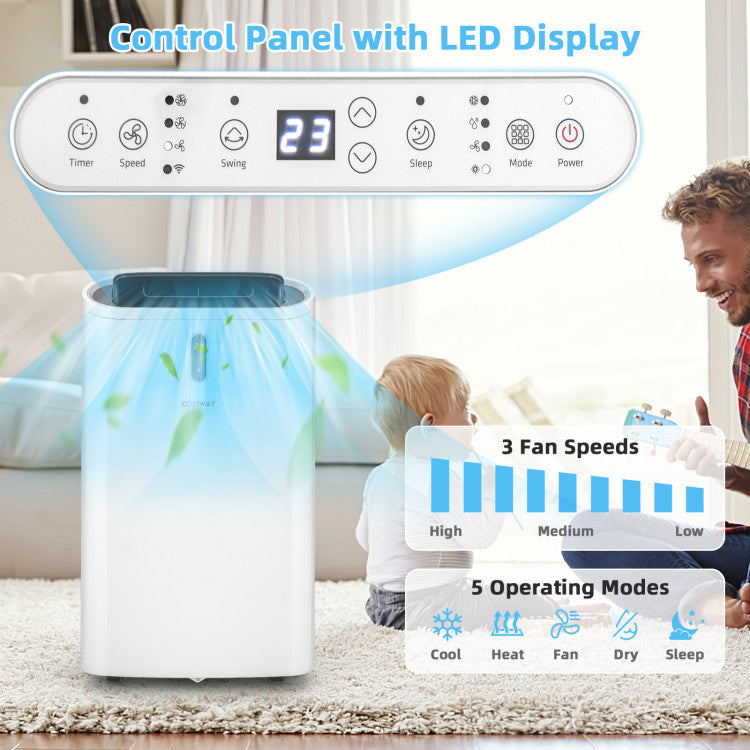 Aire acondicionado portátil inteligente de 14.000 BTU - Aplicación y WiFi
