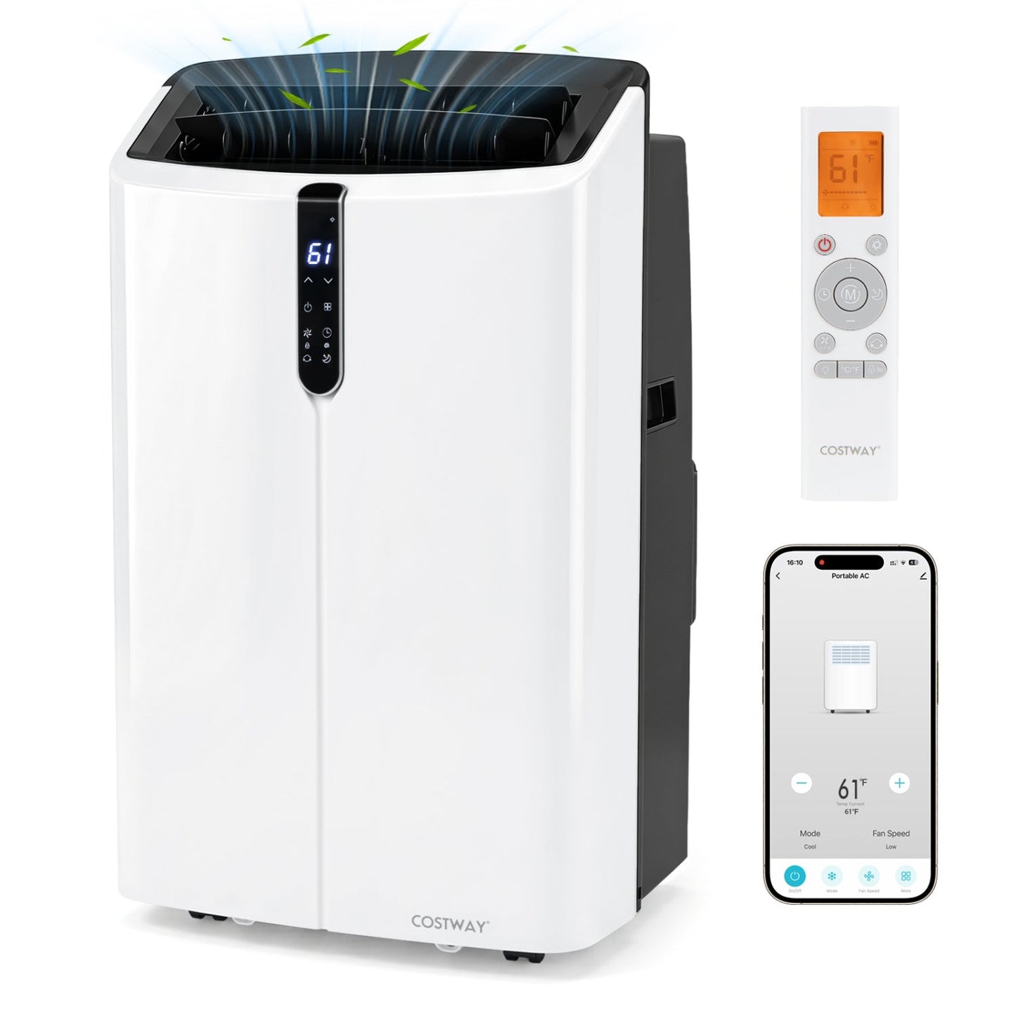 Portable air conditioner DirectDeals, 14000 BTU, white, app/voice control, remote, 47 dB on Tampa Home & Garden Store