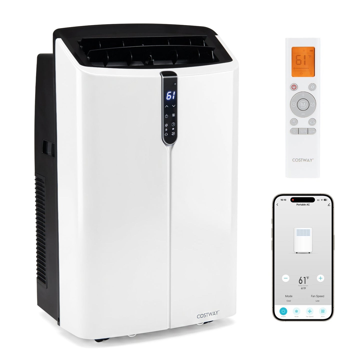 Costway 14000 BTU smart portable air conditioner white with app and remote on Tampa Home & Garden Store