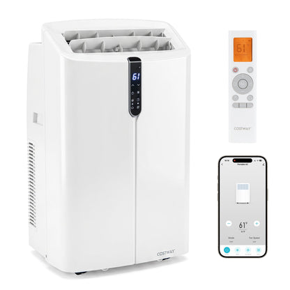 Costway 14000 BTU smart portable air conditioner with app & voice control, white finish remote included on Tampa Home & Garden Store