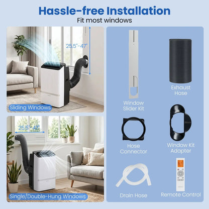 14000 BTU Portable AC With WiFi and Dehumidifier