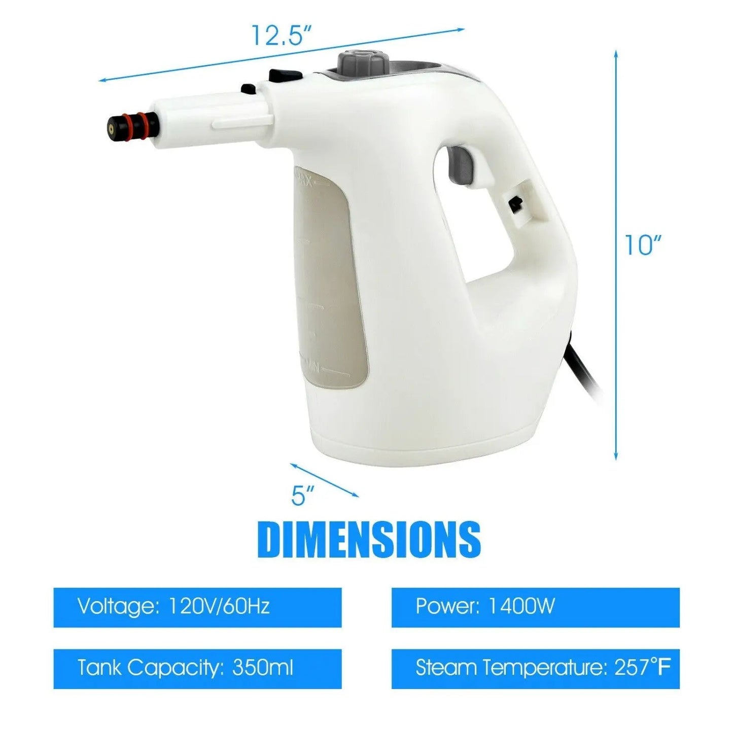 Powerful Handheld Steam Cleaner 1400W With Kit