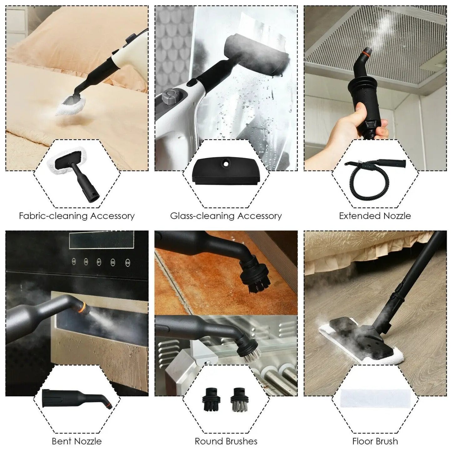 Powerful Handheld Steam Cleaner 1400W With Kit