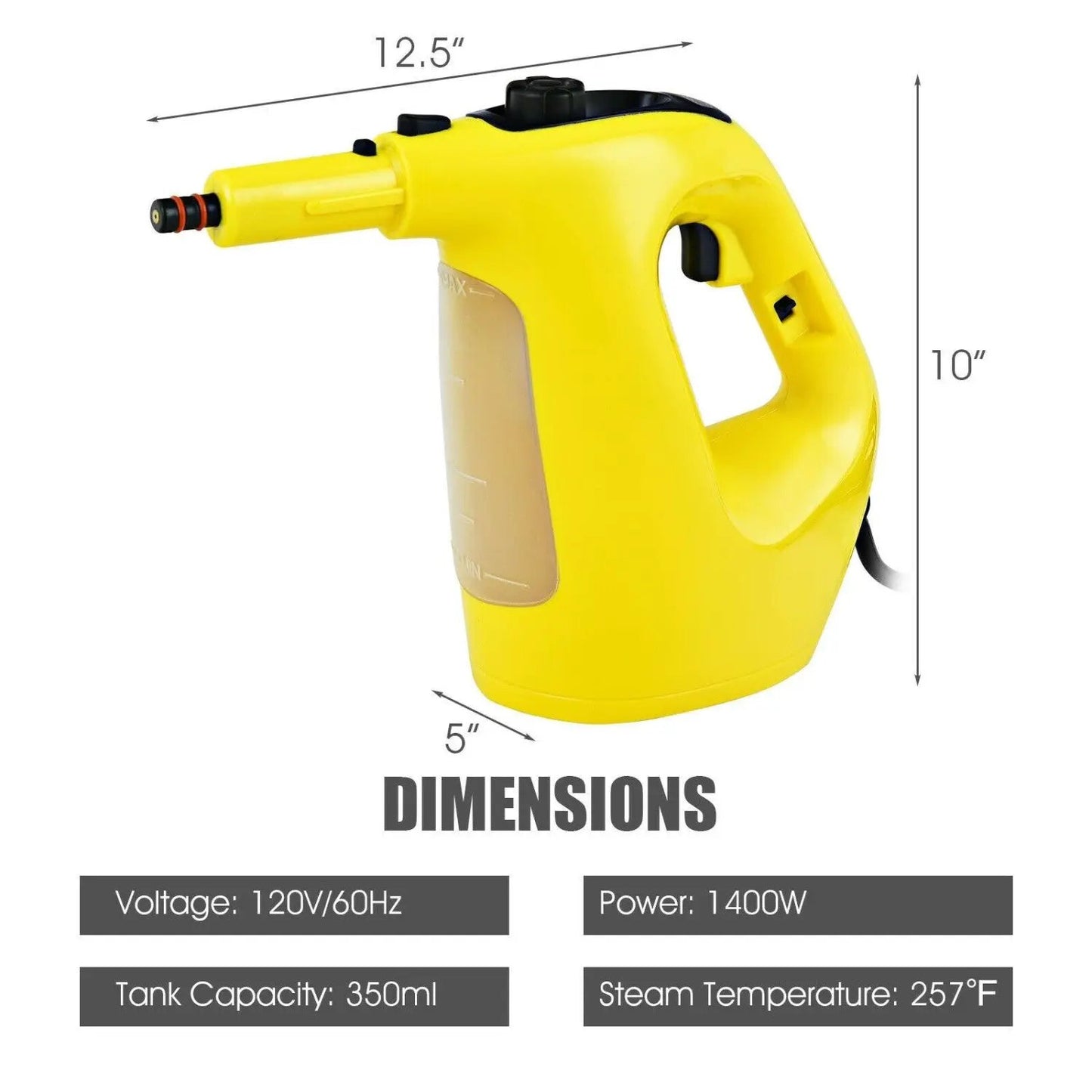 Powerful Handheld Steam Cleaner 1400W With Kit