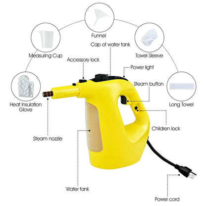 Powerful Handheld Steam Cleaner 1400W With Kit