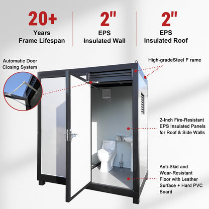 Portable Toilet Unit with Sink Shower and Fan