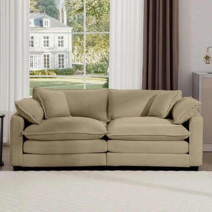 Modern 2 Seater Loveseat with 4 Pillows Elegance