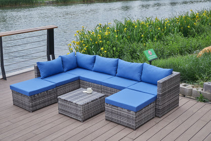 Stylish Outdoor Patio Sofa and Thick Cushion Set