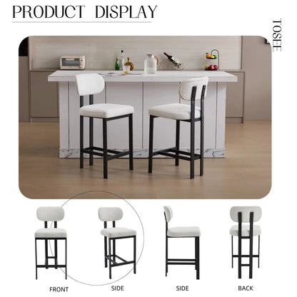 Modern Counter Height Stools Set of 2 Cushions
