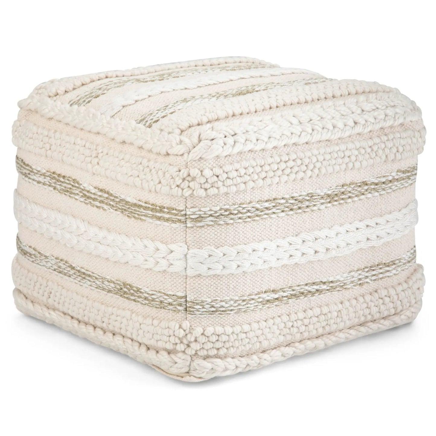 Sommer Handcrafted Square Pouf for Living Room