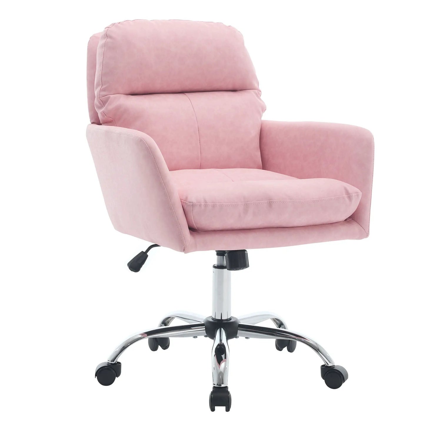 Pink upholstered office chair with adjustable height, ergonomic swivel design by Unique Piece Furniture on Tampa Home & Garden Store
