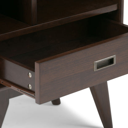 Mid Century Wide Bookcase and Storage Drawers in dark walnut finish by HouseOfZazla on Tampa Home & Garden Store
