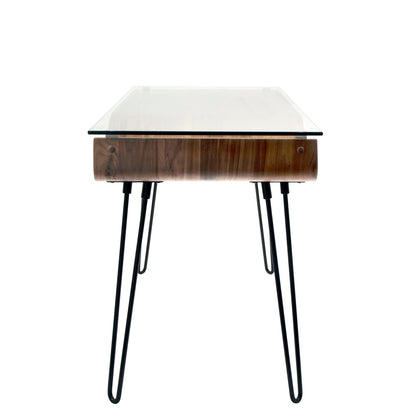 Mid-Century Modern Walnut Writing Desk with Glass Top, HouseOfZazla on Tampa Home & Garden Store