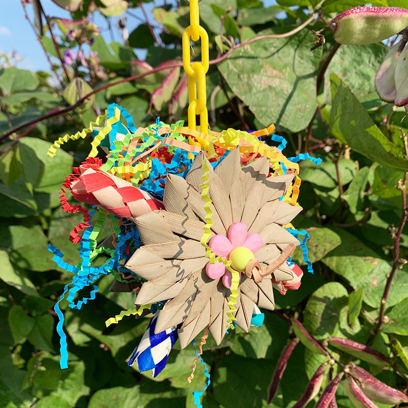 New Parrot Palm Toys hanging bird toy with wooden star and colorful ribbons by Sell My Stuff on Tampa Home & Garden Store