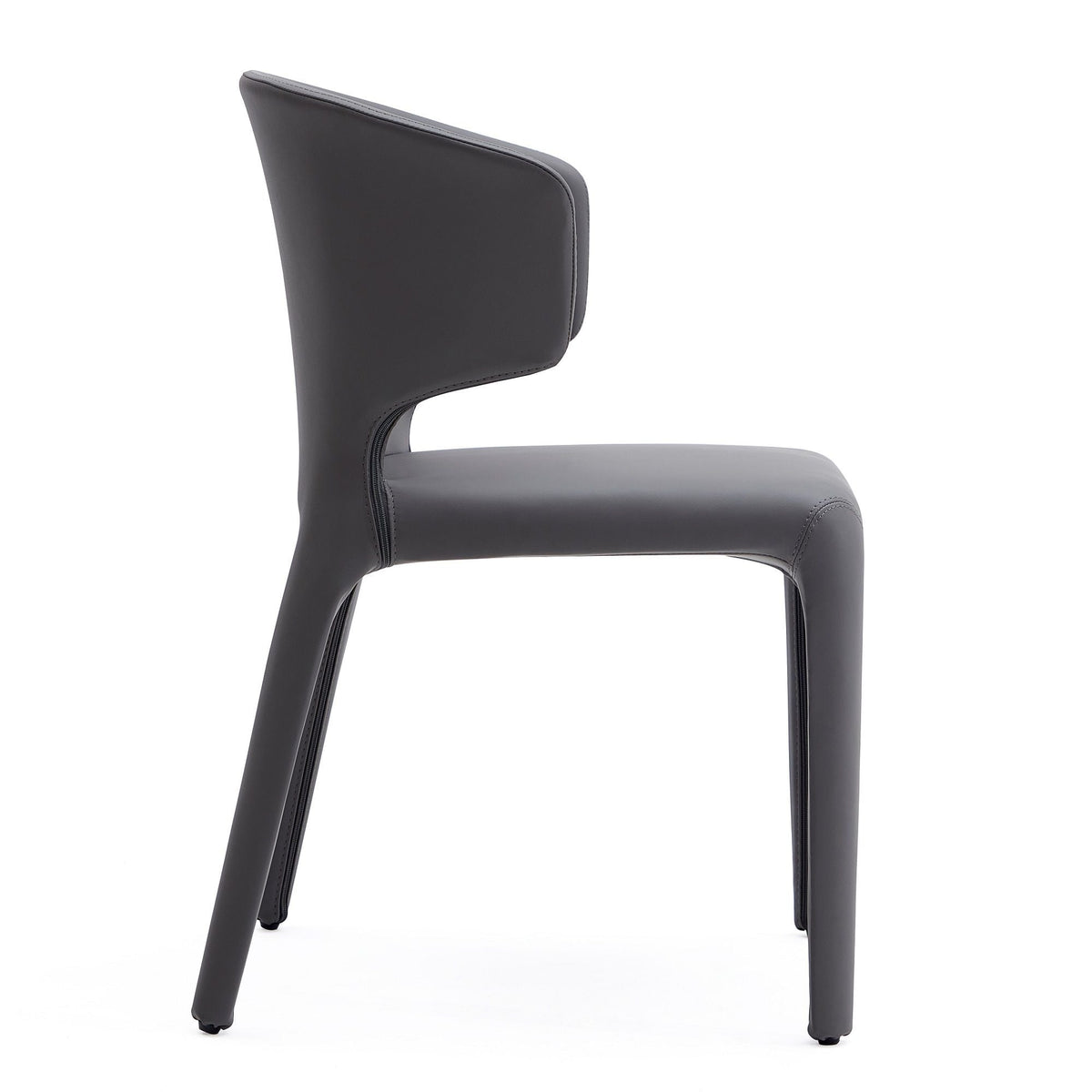 Conrad dining chair set of 2 with metal frame in dark gray upholstery on Tampa Home & Garden Store