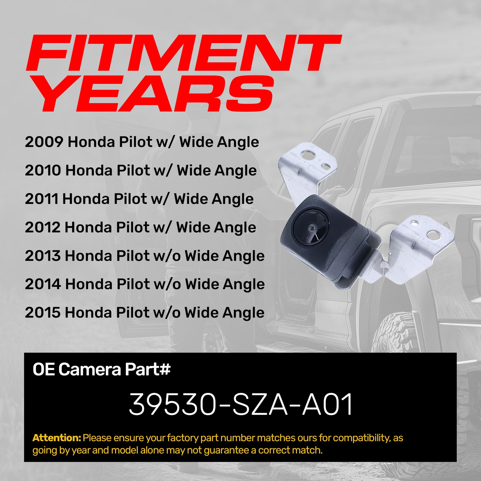 OEM backup camera by Master Tailgaters w/ mounting bracket for Honda Pilot; OE 39530-SZA-A01 on Tampa Home & Garden Store
