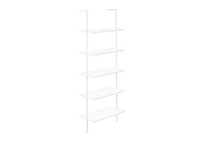 Etagere Bookcase Ladder 5-Tier, white metal office shelf on Tampa Home & Garden Store
