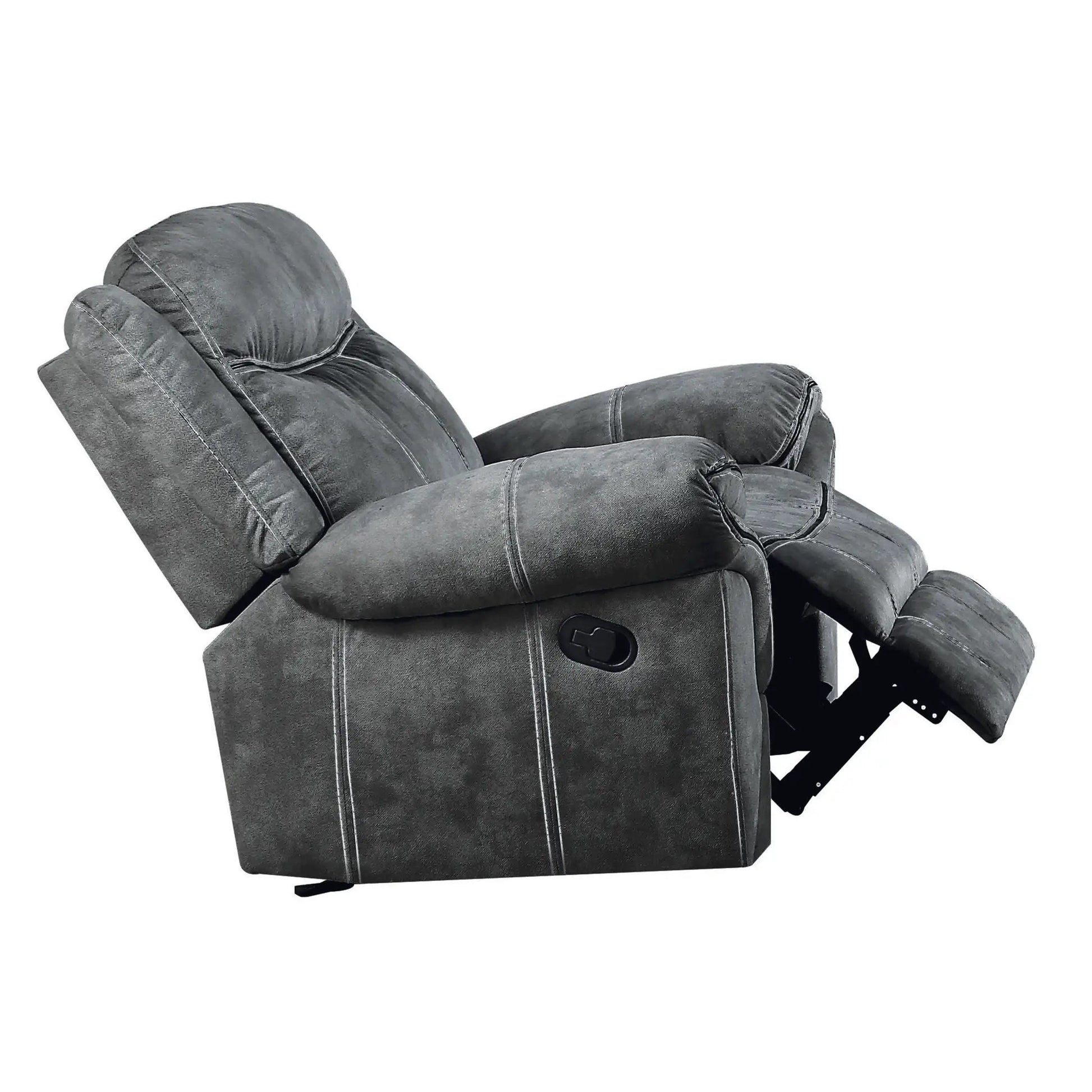 Zubaida Two Tone Glider Recliner gray-tone upholstery on Tampa Home & Garden Store