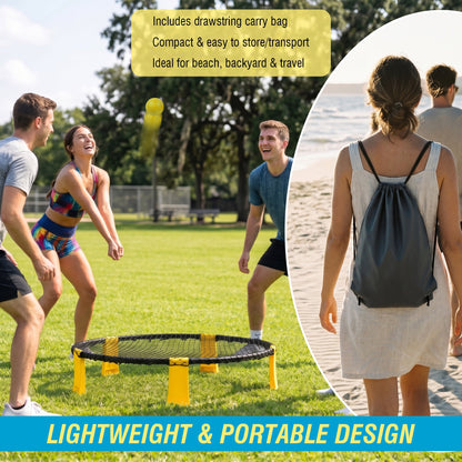 Complete outdoor roundnet family game set