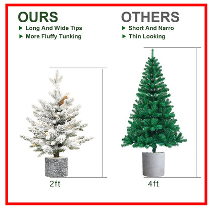 2ft flocked Christmas tree with pot base and 4ft Christmas tree in pot by HouseOfZazla on Tampa Home & Garden Store