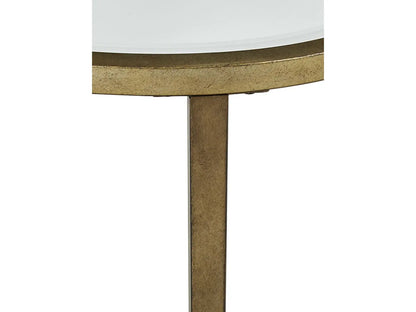 Copia Oval End Table Antiqued Silver Crafted