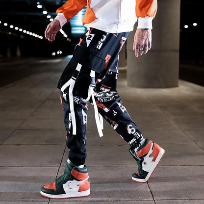 Men's Cropped Loose Overalls and Casual Pants