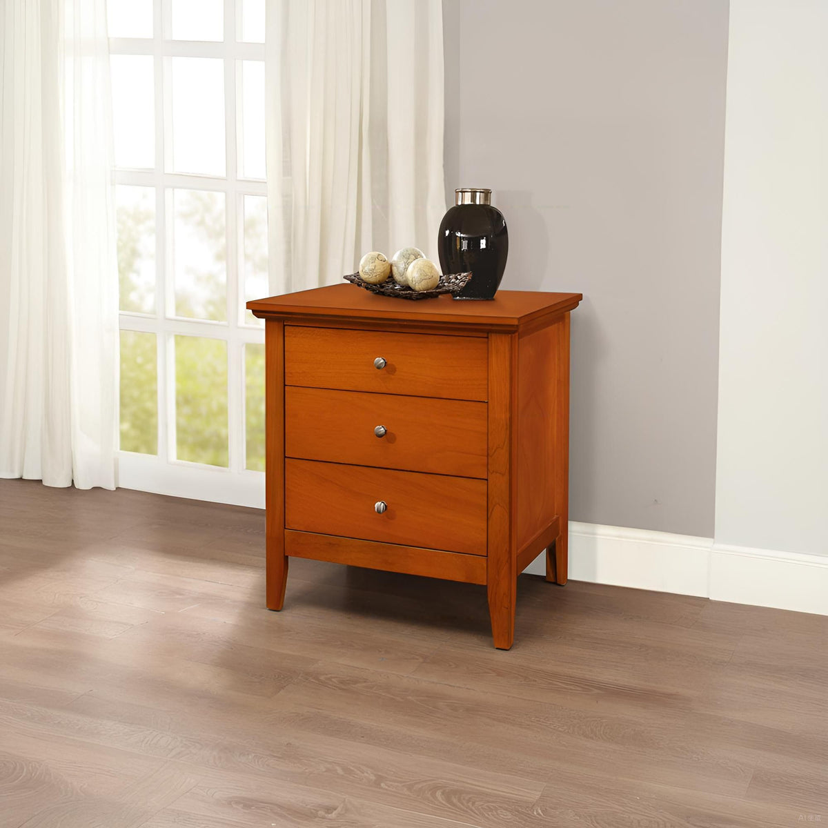 3 Drawer Nightstand with dovetail drawers by HouseOfZazla in warm oak finish accent nightstand on Tampa Home & Garden Store