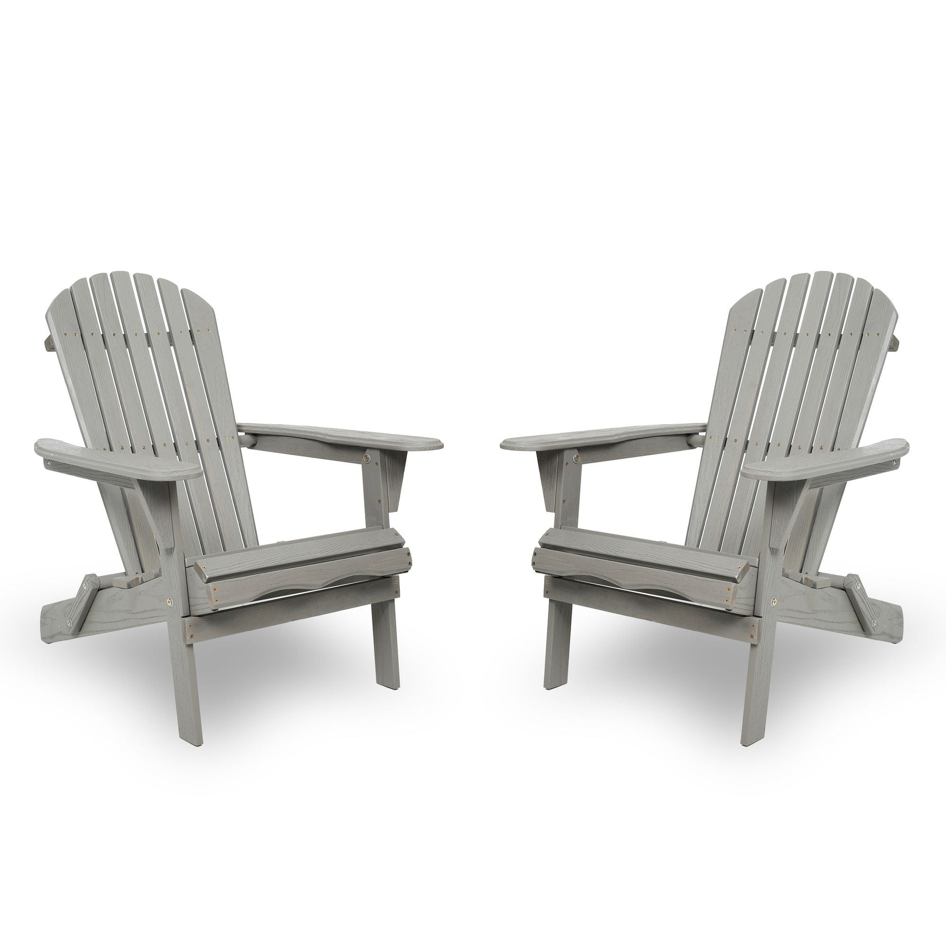Set of 2 solid cedar wood Adirondack chairs, gray finish by Unique Piece Furniture for garden on Tampa Home & Garden Store