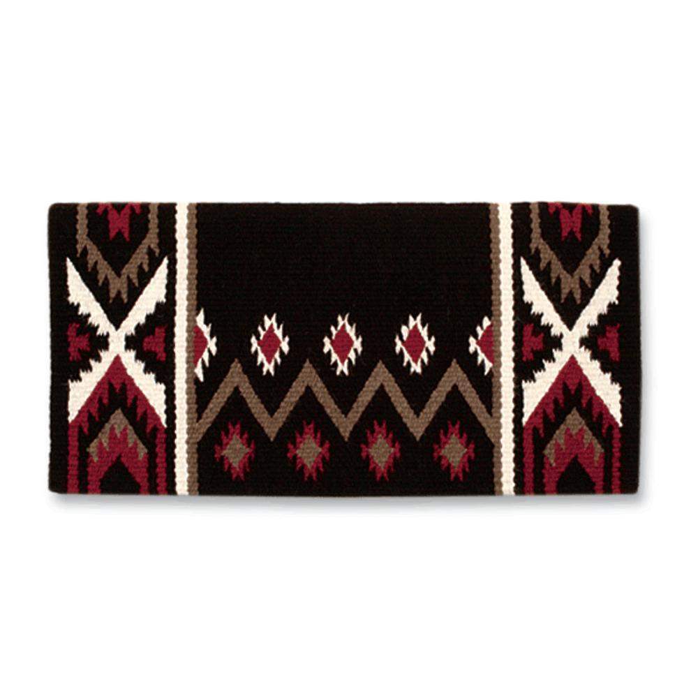 1431-7 Mayatex New Phoenix Wool Saddle Blanket 38in X 34in COFFEE RED CREAM - Tampa Home & Garden Store