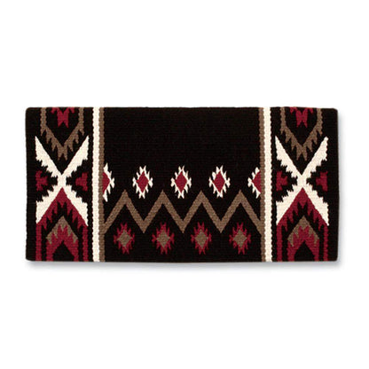 1431-7 Mayatex New Phoenix Wool Saddle Blanket 38in X 34in COFFEE RED CREAM - Tampa Home & Garden Store