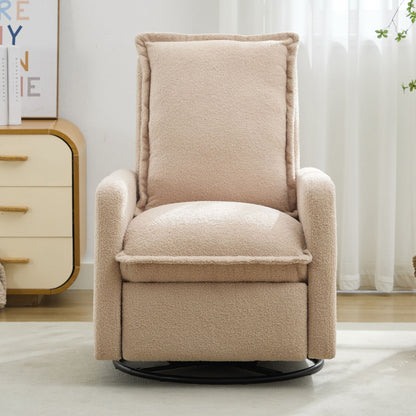 Cozy Swivel Glider Recliner Chair and Leg Rest