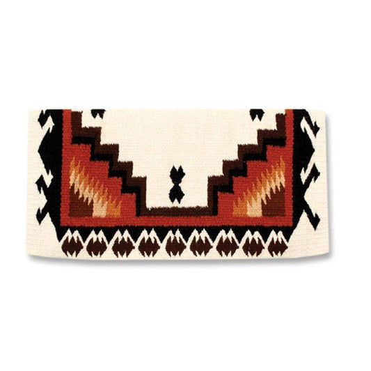 1438-1 Mayatex 38x34 Haymaker Wool Blanket CREAM BLACK RUST - Tampa Home & Garden Store