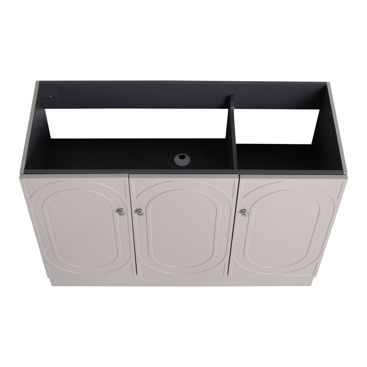 Freestanding Bathroom Vanity with Soft Close, gray cabinet doors, black countertop, HouseOfZazla on Tampa Home & Garden Store