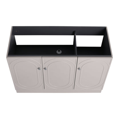 Freestanding Bathroom Vanity with Soft Close, gray cabinet doors, black countertop, HouseOfZazla on Tampa Home & Garden Store