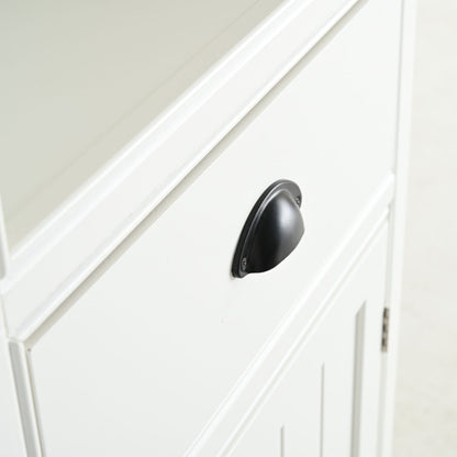 Retro White Tall Display Shelf and Cabinet