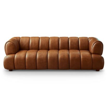 Jasmin Elegant Upholstered Sofa in brown leather, stationary sofa by Unique Piece Furniture on Tampa Home & Garden Store