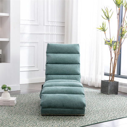 Massage Chaise Lounge indoor teal upholstery with remote control in bright modern room on Tampa Home & Garden Store