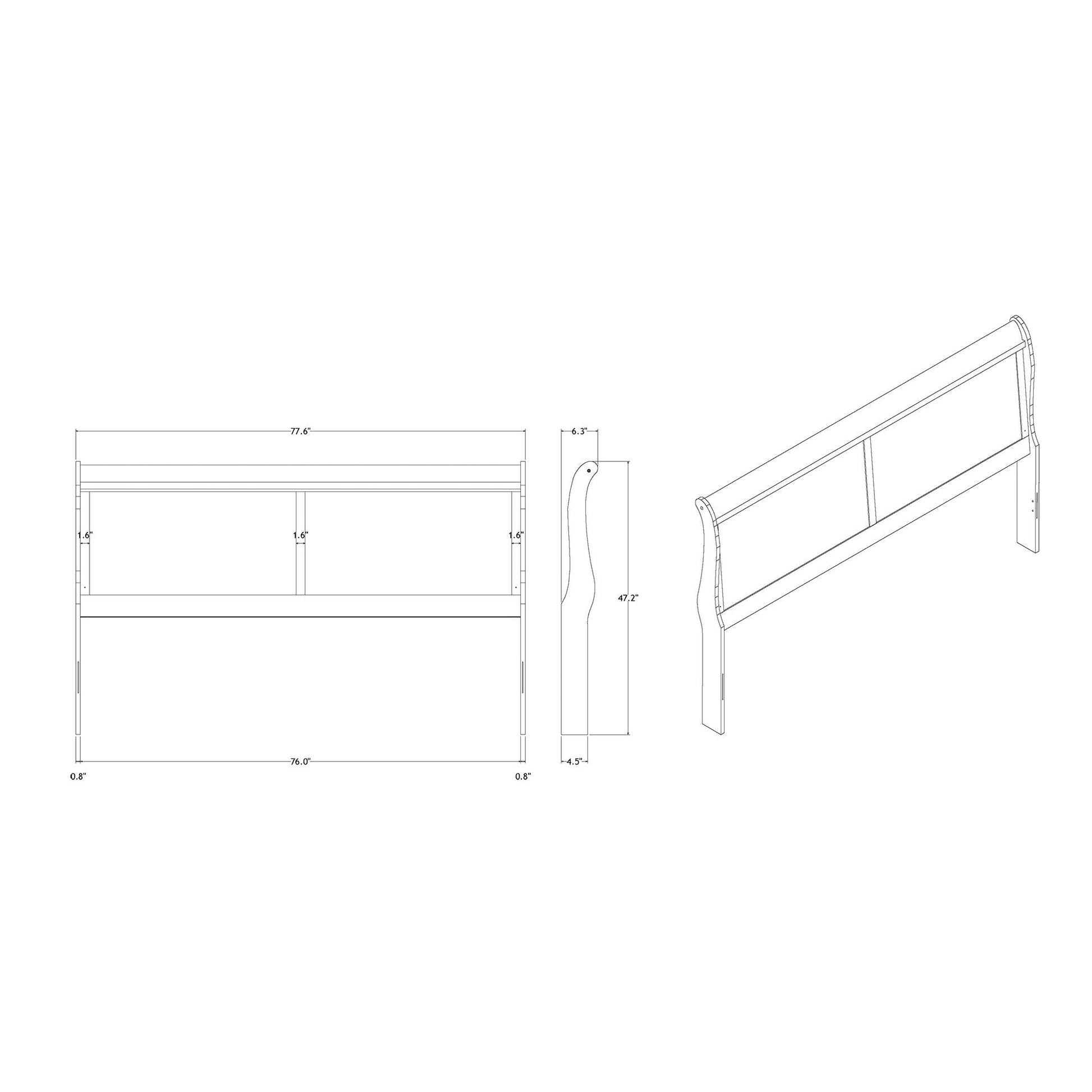 Charlston Bed With LED sleigh bed blueprint with headboard and footboard HouseOfZazla on Tampa Home & Garden Store