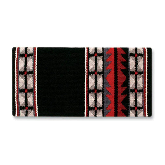 1448-1 Mojave Wool Blanket Black Ash Chocolate Red - Tampa Home & Garden Store