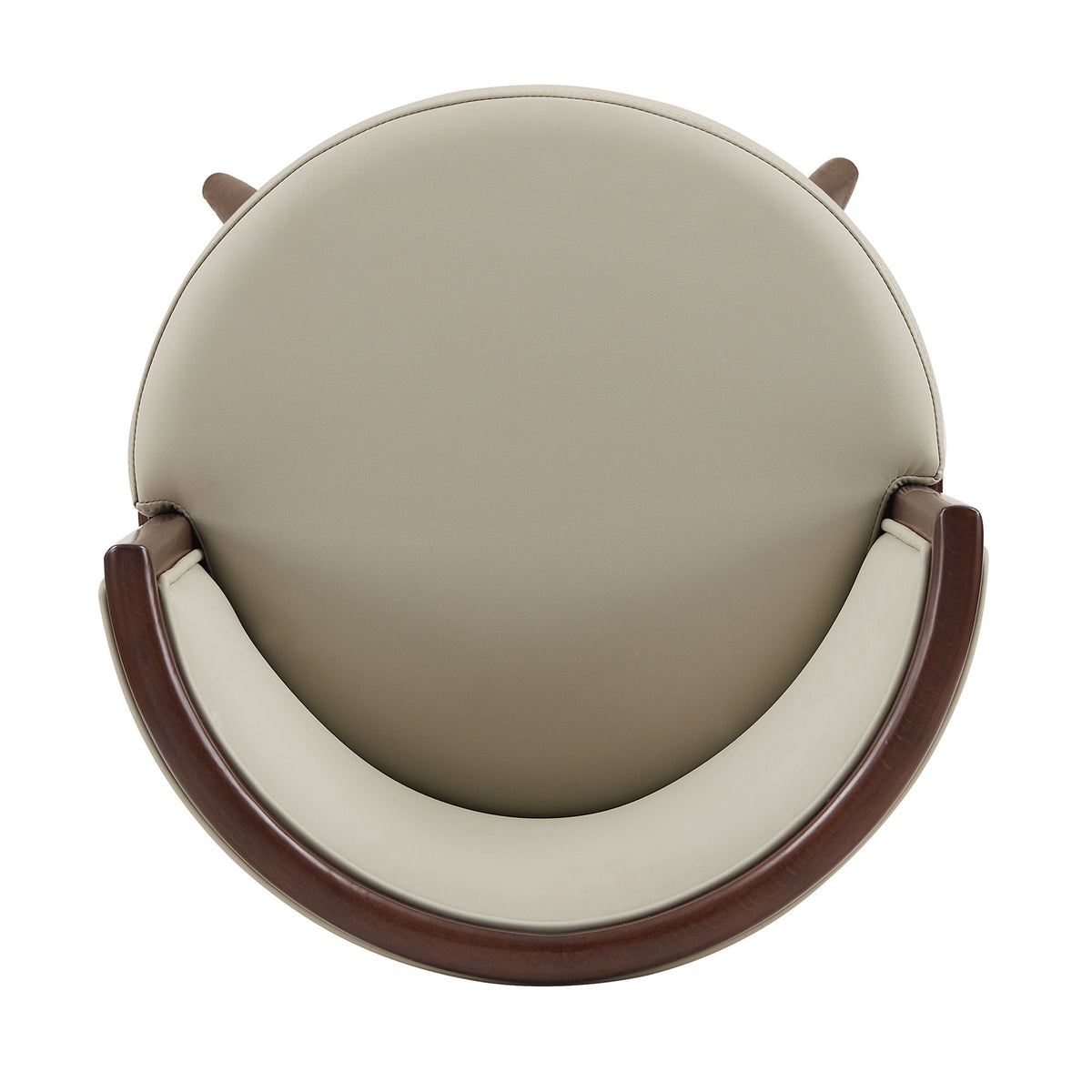 Evalyn barstool backrest in beige faux leather with dark wood frame, bar height 28–30 in on Tampa Home & Garden Store