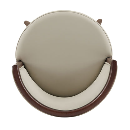 Evalyn barstool backrest in beige faux leather with dark wood frame, bar height 28–30 in on Tampa Home & Garden Store