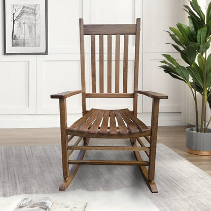 Balcony Porch Rocking Wood Chair for Adults